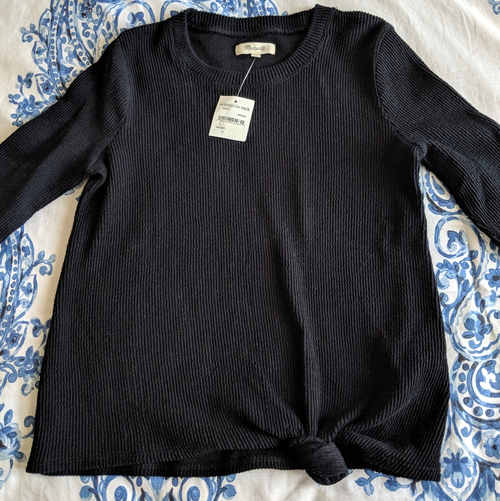 Madewell NWT Ellwood Knotted Ribbed Top (XS)